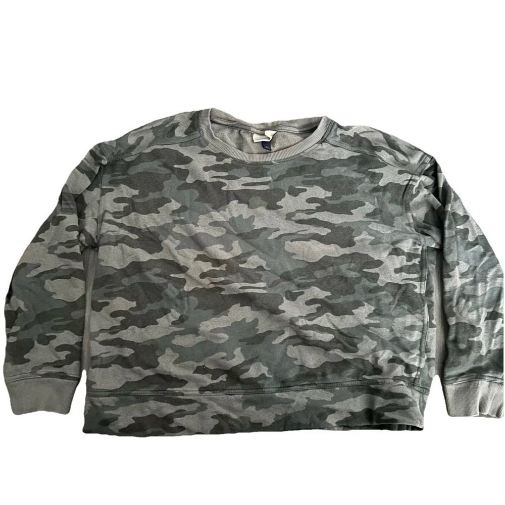 Women’s Universal Thread Green Camo Crew Neck Sweatshirt Size Large